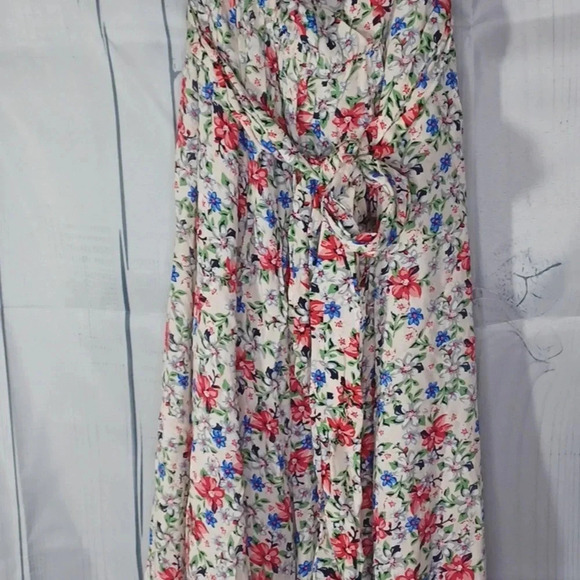 Umgee strapless boho floral wide leg jumpsuit - Picture 3 of 14